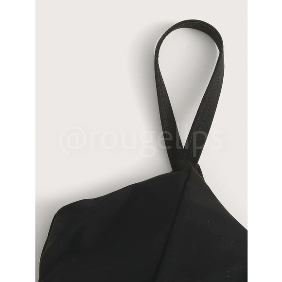 Black Swim Top Bra Ring Detail - Picture 6 of 8